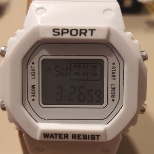 10/$20 SPORT White Digital Alarm Men's Watch w/Color Changing Backlight